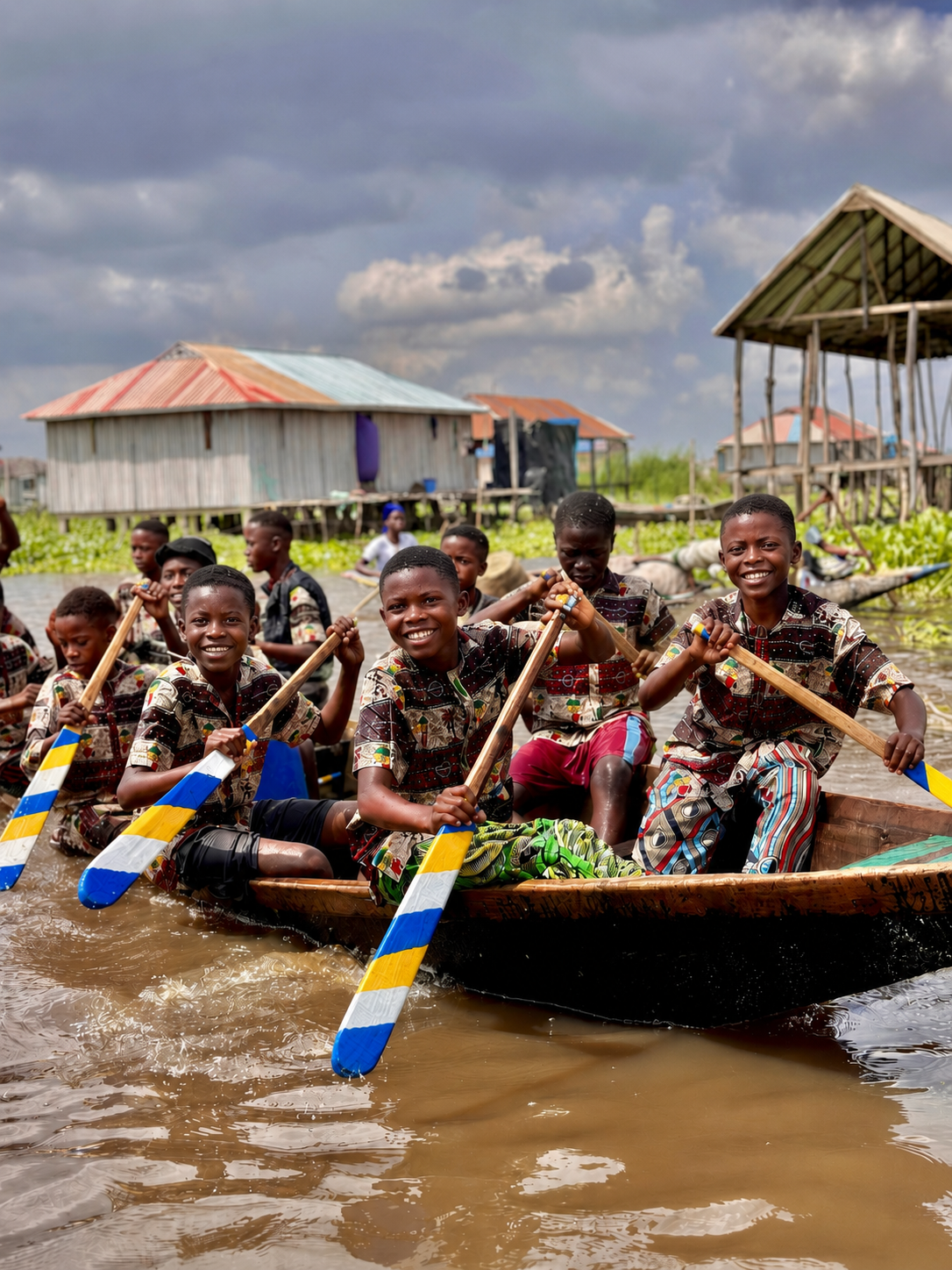 Children near water project